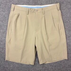 FootJoy Shorts Mens 34 Tan Khaki Pleated Performance Golf Stretch Classic